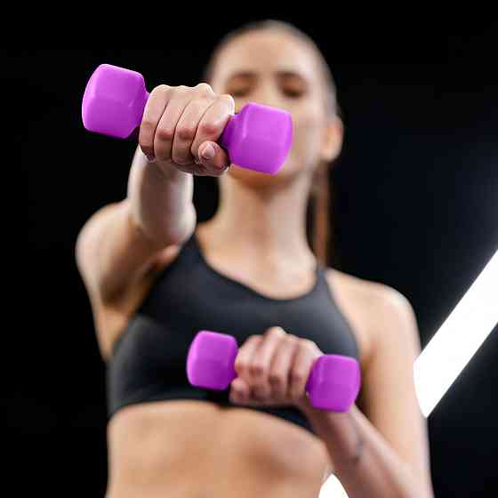 Гантелі для фітнесу неопренові Gymtek Hex 2х3кг фіолетовий Київ