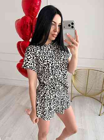 Женская стильная домашняя пижама с велюром Молочный 2 Одесса