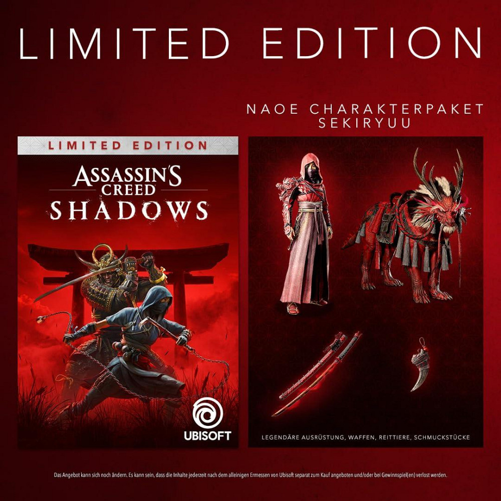 Гра Assassin's Creed Shadows Limited Edition PS5 німецька ексклюзив Amazon обмежене видання DLC Sekiryuu Pack Київ - фото 3