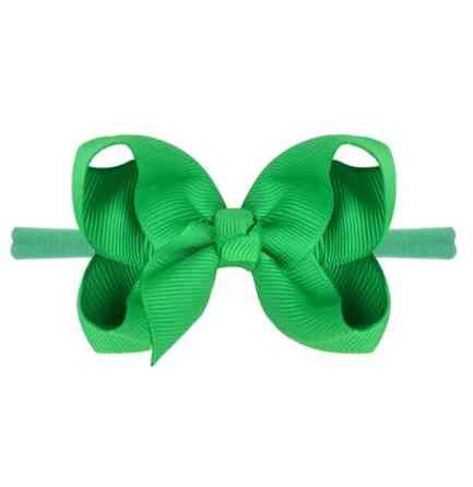 Детская повязочка на голову зеленая - размер универсальный (на резинке), бантик 8см Киев