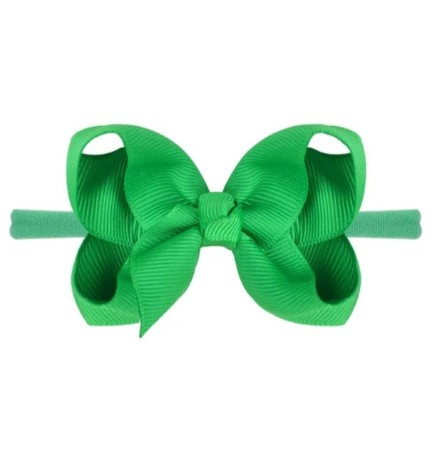 Детская повязочка на голову зеленая - размер универсальный (на резинке), бантик 8см Киев - изображение 1