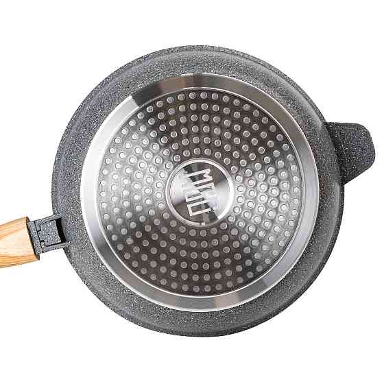 Алюмінієва глибока сковорода (2,8 л) зі скляною кришкою Ø 26 см сіра MGC HP-4-464G Київ