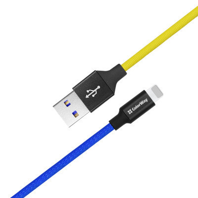 Дата кабель USB 2.0 AM to Lightning 1.0m National ColorWay (CW-CBUL052-BLY) Вінниця - фото 3