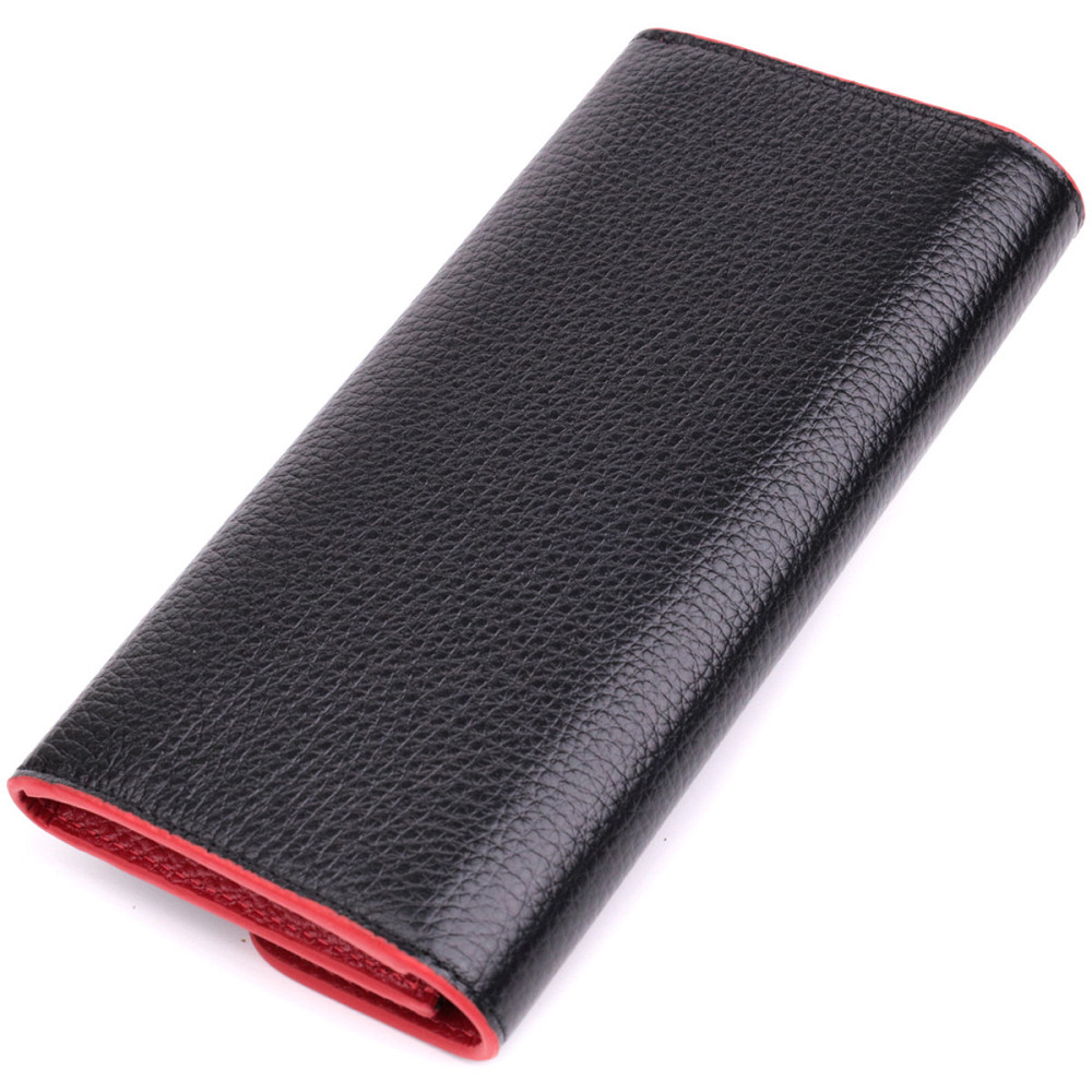 Женский кошелек с треугольным клапаном из натуральной кожи Черный (Tony Bellucci) Киев - изображение 6