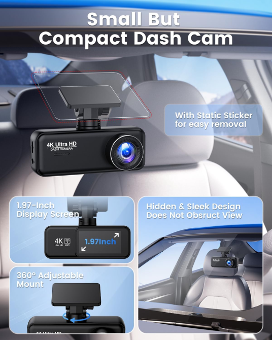 Автомобильный видеорегистратор Penemay V31 4K+1080P, 2 камеры, Wi-Fi, 64 ГБ, G-Sensor, 24/7 Parking, экран 1.97 Киев - изображение 9