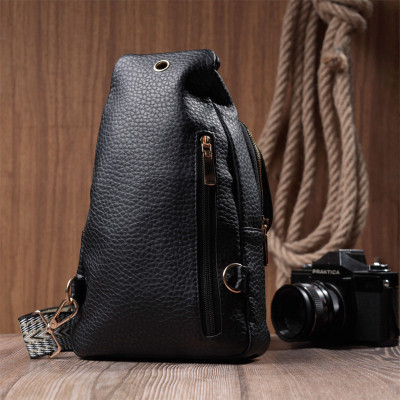 Сумка Vintage Из крупнозернистой экокожи Черная (22763) Винница - изображение 7