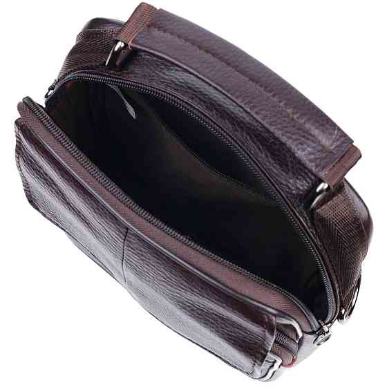 Качественный мужской месенджер из натуральной кожи Vintage 21304 Коричневый Киев