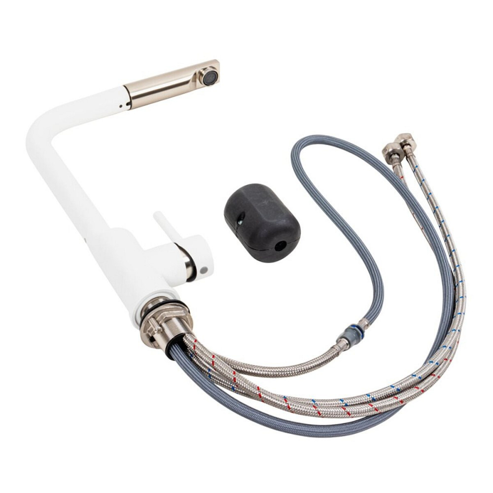 VALESO Кухонний змішувач з висувною лійкою VALESO Q411B Білосніжний Київ - фото 2