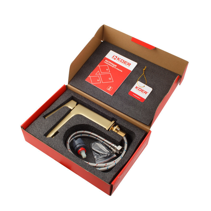 Змішувач для умивальника KOER KB-10031-12 (Колір матове золото) (KR5973)   ( 26850 ) Харків - фото 4