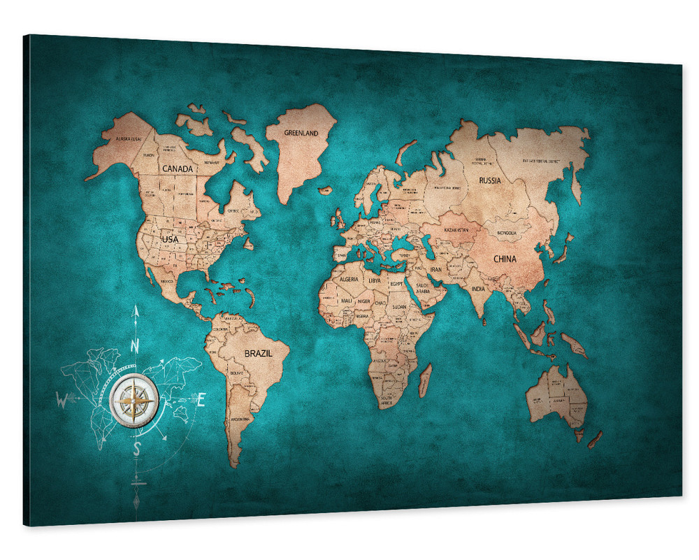 Картина холст в гостиную / спальню  Мапа Світу  MLP_13 80х160см Киев - изображение 1