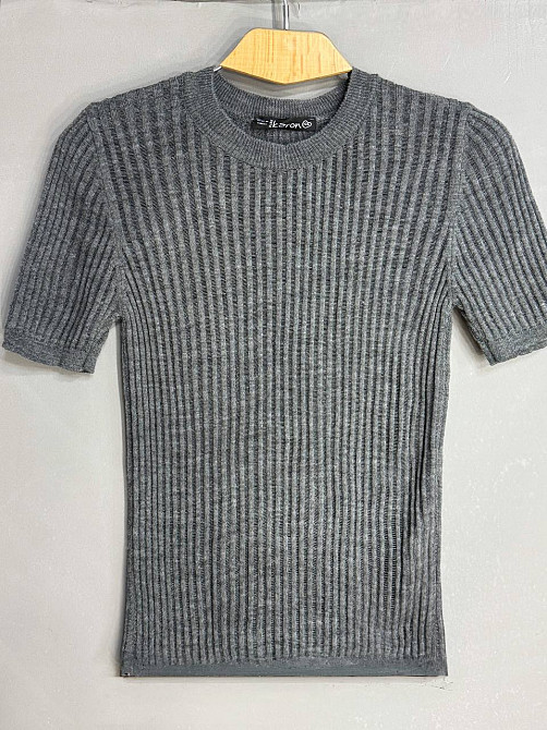 Реглан женский KARON 10624 ажурная вязка с коротким рукавом one size, серый, one size Киев - изображение 18