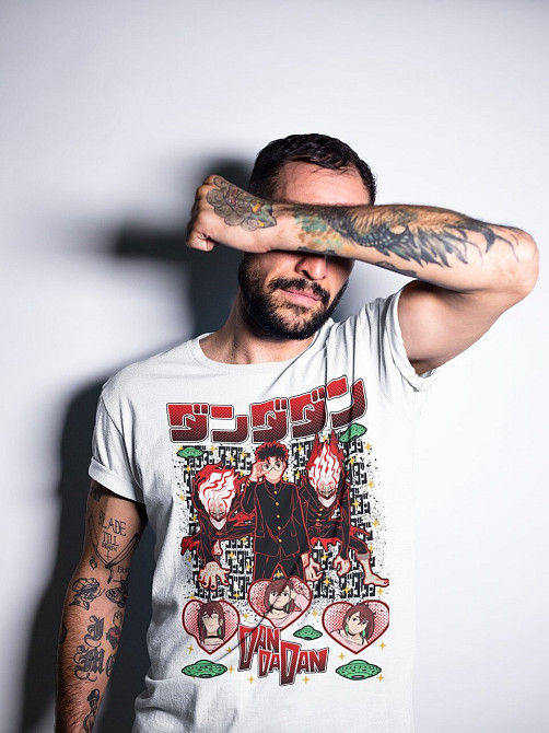 Футболка для хлопчика з аніме принтом Дандадан Окарун Момо Айасе оверсайз (зріст від 165 до 180) Чорний AnimeJ0398m Дніпро - фото 3