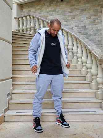 Чоловічий теплий костюм-двійка тринитка на флісі з хутром овчини Меланж, 48 Одеса