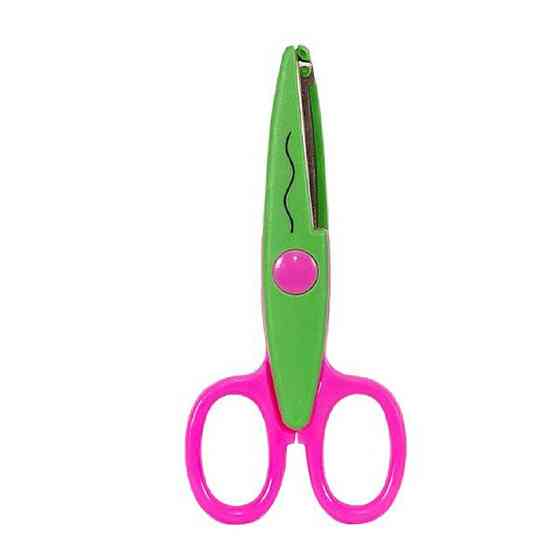 Ножницы детские 80685(Green-Pink) с фигурным лезвием Винница