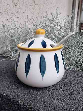 Керамічна цукорниця з кришкою та ложкою Луцк