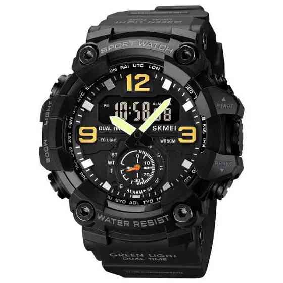 Часы спортивные спорт SKMEI 1965BK BLACK, Тактические часы для зсу для походов RM-73 Львов