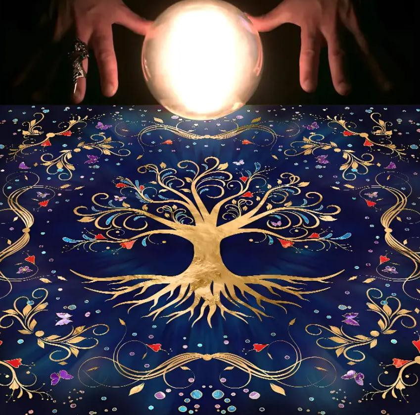 Алтарная скатерть для карт Таро и Рун. Скатерть для гадания 49*49 см. Древо жизни Киев - изображение 4