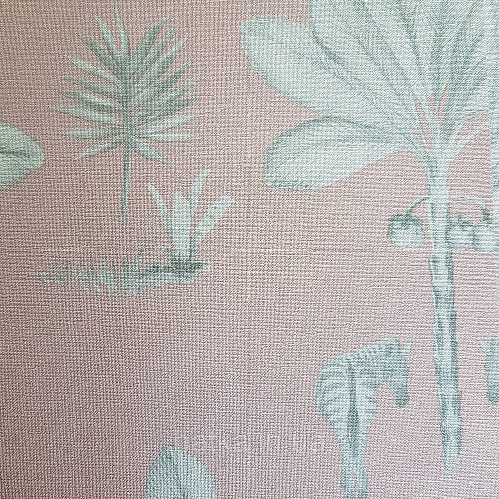 Шпалери флізелінові BN Doodleedo 0,53 х 10 м дитячі саванна слони рисі поні пальми рожеві сірі Київ - фото 3