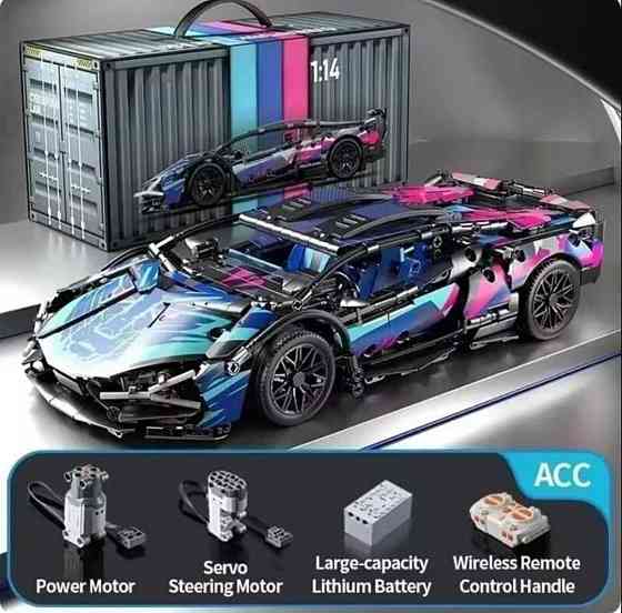 Конструктор машинки Lamborghini Cyberpunk, на радио управление, маштаб 1:14 ламба киберпанк Киев