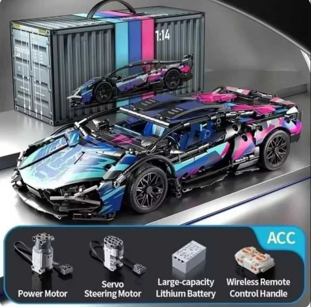 Конструктор машинки Lamborghini Cyberpunk, на радио управление, маштаб 1:14 ламба киберпанк Киев - изображение 1