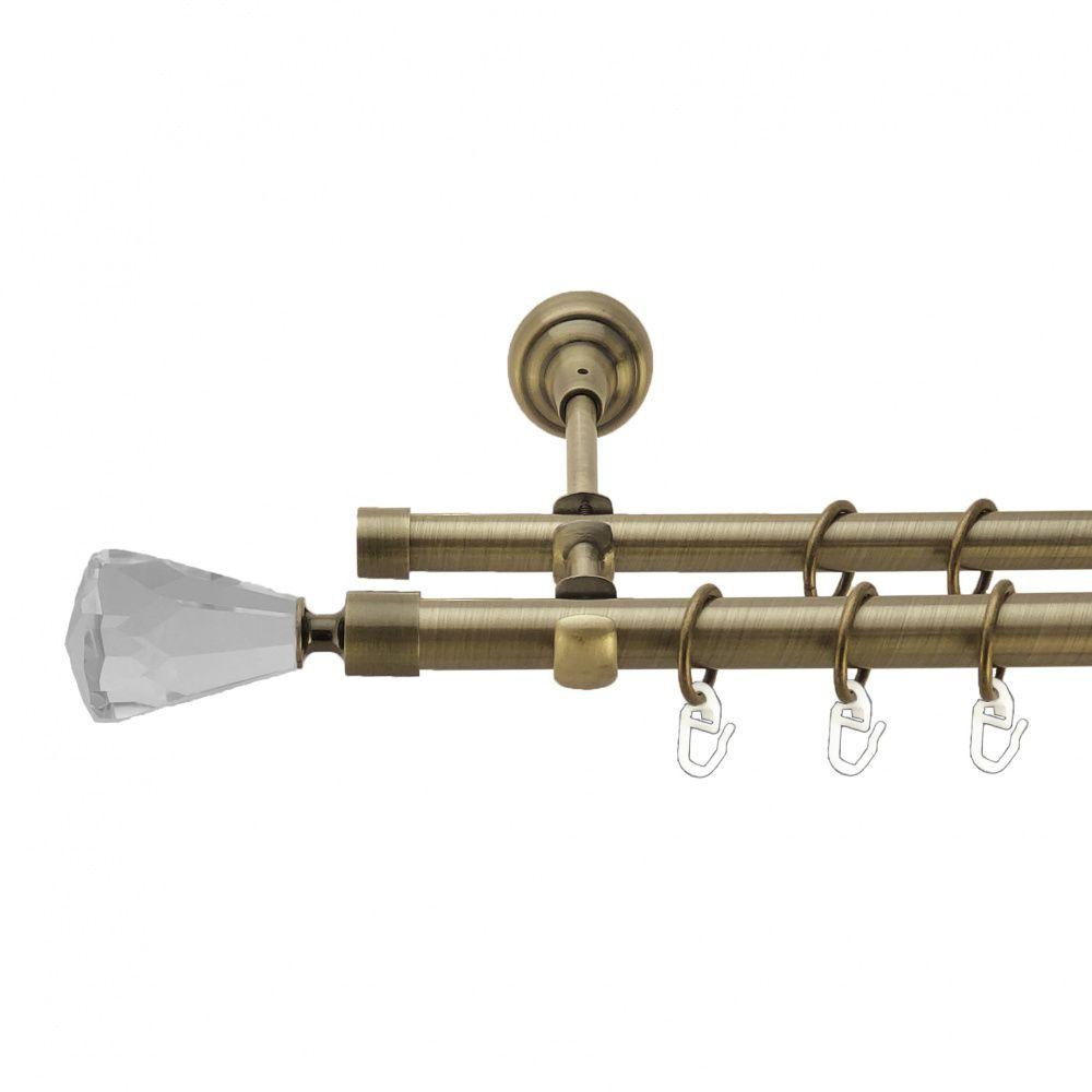 Карниз Orvit Лучетта металевий дворядний відкритий гладка труба кільце металеве Антик 19\16 мм 240 см Львов - изображение 1