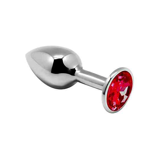 Металлическая анальная пробка с кристаллом Alive Mini Metal Butt Plug Red M Sex Aura Киев