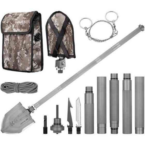 Лопата-мультитул тактическая 2E Mahura Steel Gray разборная, 22в1, с сумкой в комплекте (2E-TSMTSF3-STGR) Киев