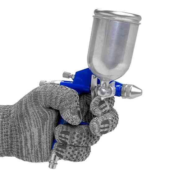 Краскораспылитель мини с боковым метал. бачком (125мл, 0.8мм, 2.0bar, 85-140 л/мин, присоед. резьба 1/4