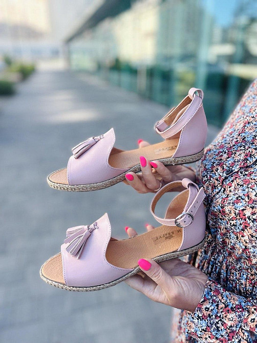 M.KRAFT Босоніжки жіночі пудрові M.KRAFT 0532 косичка літні з натуральної шкіри / Літнє взуття Коломыя - изображение 2