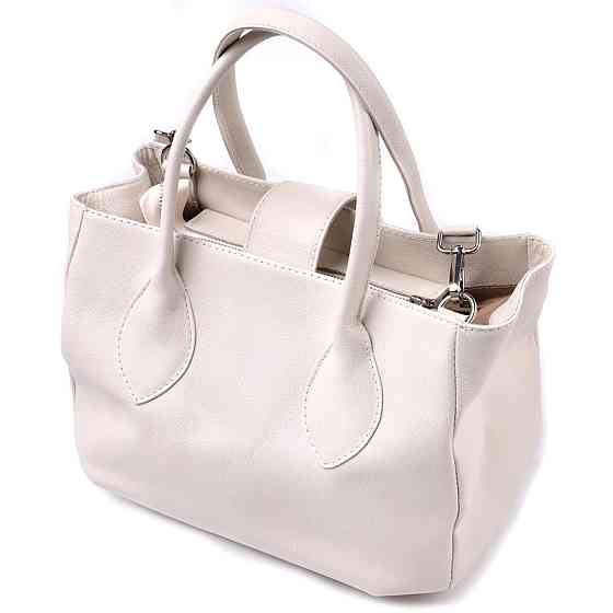 Ділова жіноча сумка з двома ручками з натуральної шкіри Shvigel 22830 Бежева Київ