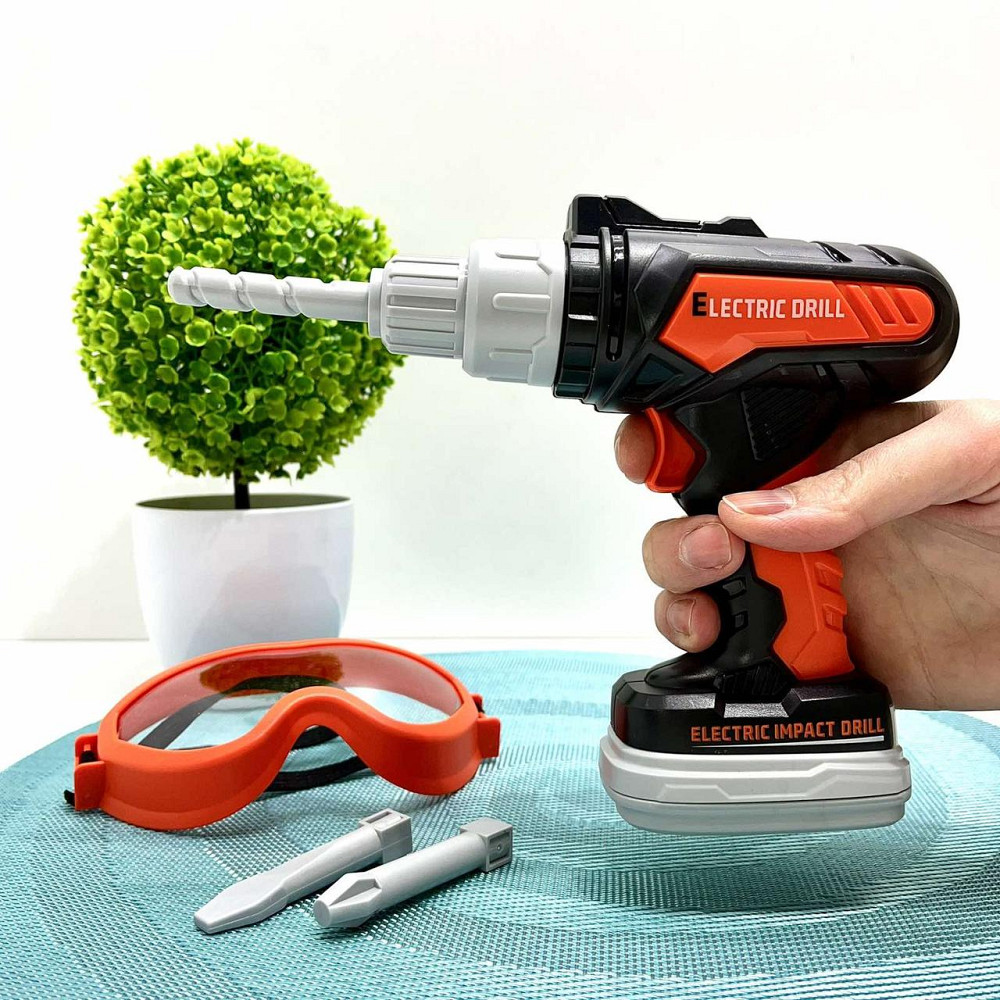 Набір інструментів шуруповерт та окуляри Чорно-оранжевий (778-4) Чернігів - фото 5