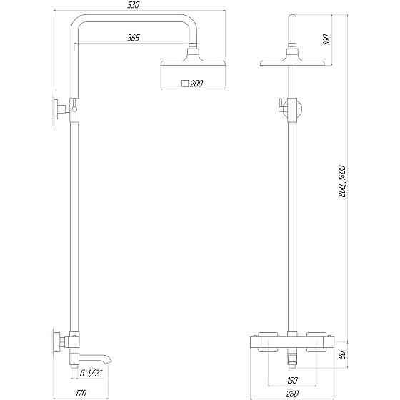 Душевая система Globus Lux Termostatic Q GLM-0041T-BB (000021955) Киев