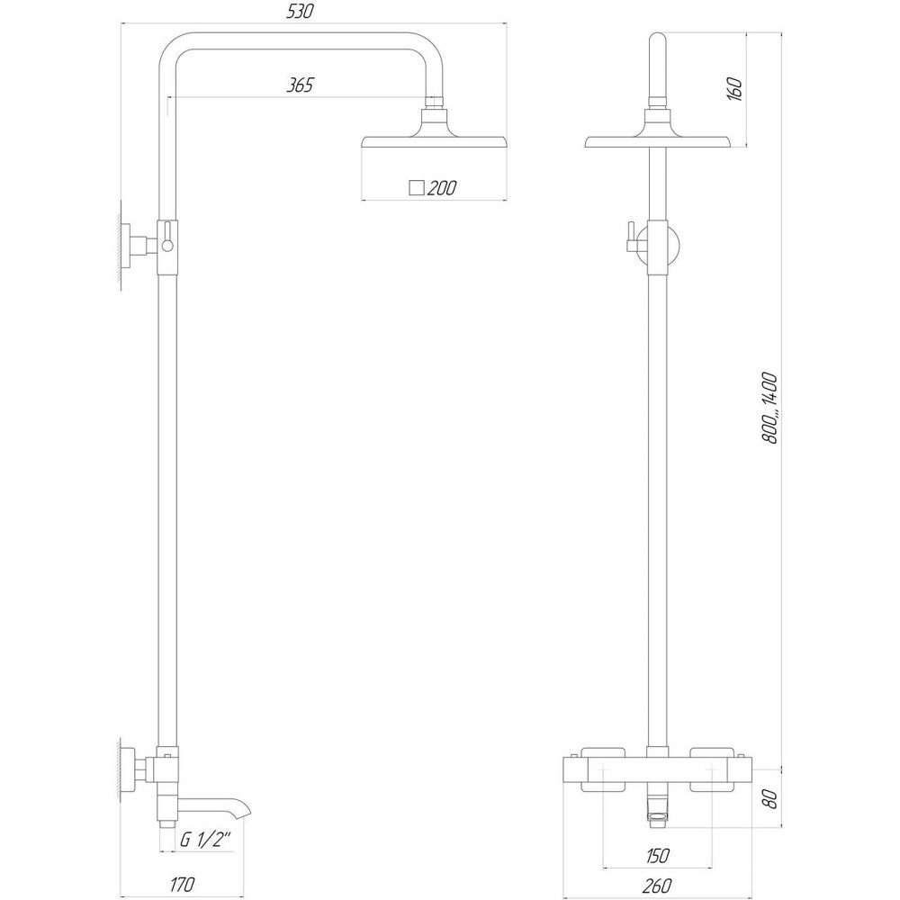 Душевая система Globus Lux Termostatic Q GLM-0041T-BB (000021955) Киев - изображение 5