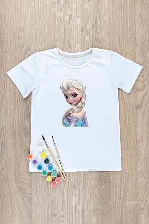 Футболка-розмальовка дитяча ЕЛЬЗА Крохатушка одяг Київ