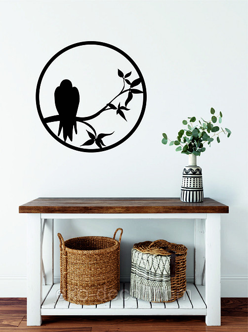 Декоративное настенное Панно «Ворон», Декор на стену 70*70 см, Черный Киев - изображение 5