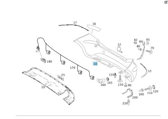 Mercedes-Benz  A1698851725 Задній бампер з хромом A-class W169 A-class C169 Одеса