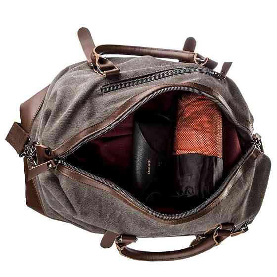 Дорожня сумка текстильна Vintage 20169 Сіра Київ