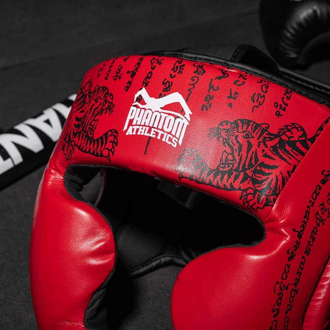 Боксерський шолом Phantom Muay Thai Full Face Red (капа в комплекті) Кам'янське - фото 8