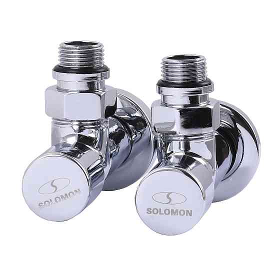 Кран вентильный угловой с американкой SOLOMON LUX 1/2″ CHROM 7777 (2шт.КОМПЛЕКТ) (000017504) Киев