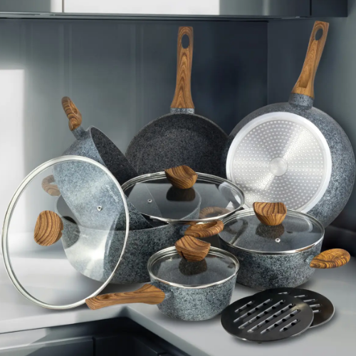 Набір посуду 12 предметів (каструлі d20-2,3л/d24-4,5л/d28-6,5л/ковш d16-1,5л/сот.d28/сков.24см+підставки) 4440 KAMILLE Житомир - изображение 2