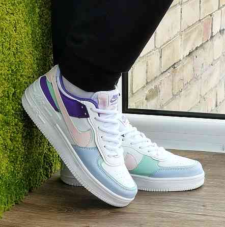 Кросівки Nike Force Білі Найк Шкіряні Форси Shadow Різнобарвні (розміри: 36,37,38,39,40,41) - 22 Дніпро