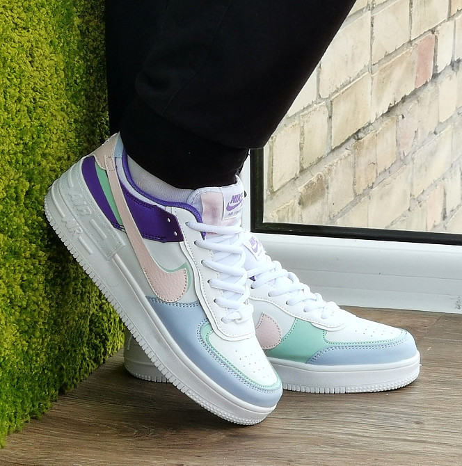 Кросівки Nike Force Білі Найк Шкіряні Форси Shadow Різнобарвні (розміри: 36,37,38,39,40,41) - 22 Дніпро - фото 2