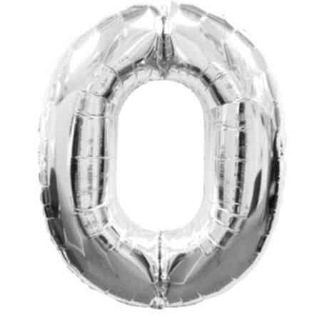 Шарик цифра 0 фольгированная 32 дюйма серебристый Киев