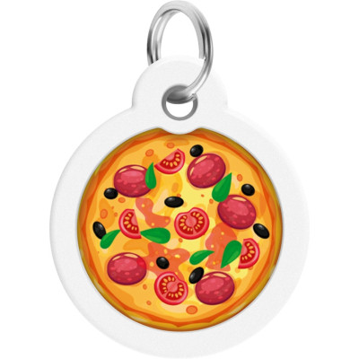 Адресник для животных WAUDOG Smart ID с QR паспортом "Пицца", круг 25 мм (225-4038) Винница - изображение 2