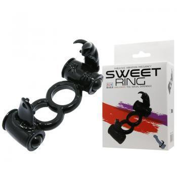 Ерекційне кільце з вібрацією BAILE SWEET RING DOUBLE Vibration Sex Aura Київ - фото 1