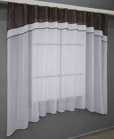 Кухонная гардина VR-Textil № 036к арка белый с венге 270х170 см (52-0785) Киев