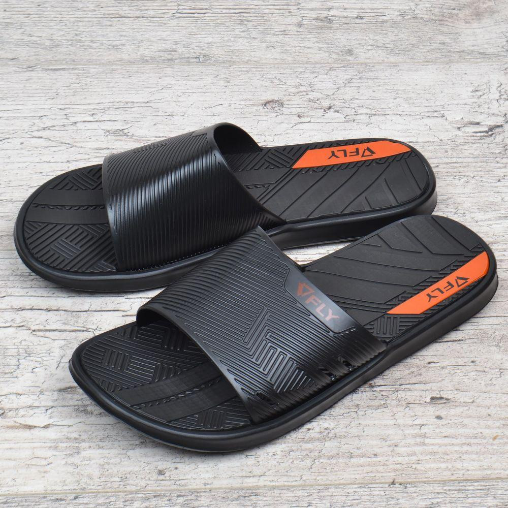 Шлепанцы мужские Fly Форсаж влагостойкие облегченные черные с оранжевым Киев - изображение 5