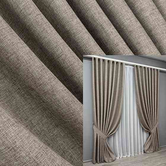 Комплект готових штор VR-Textil ALORA-TON № 1877ш Сіро-коричневий 200х290 см 2 шт (32-171) Київ