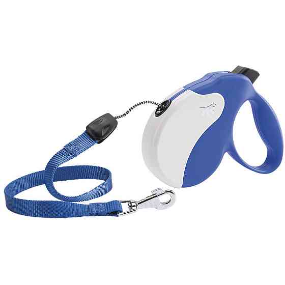 Поводир - рулетка для собак з шнуром Ferplast Amigo Cord (Ферпласт Аміго Корд) 15 x 3.6 x h 14 cм - M, Синій Запоріжжя