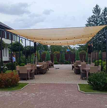 Тент навес затеняющий прямоугольный 4х10м Сетка (Бежевый) Киев